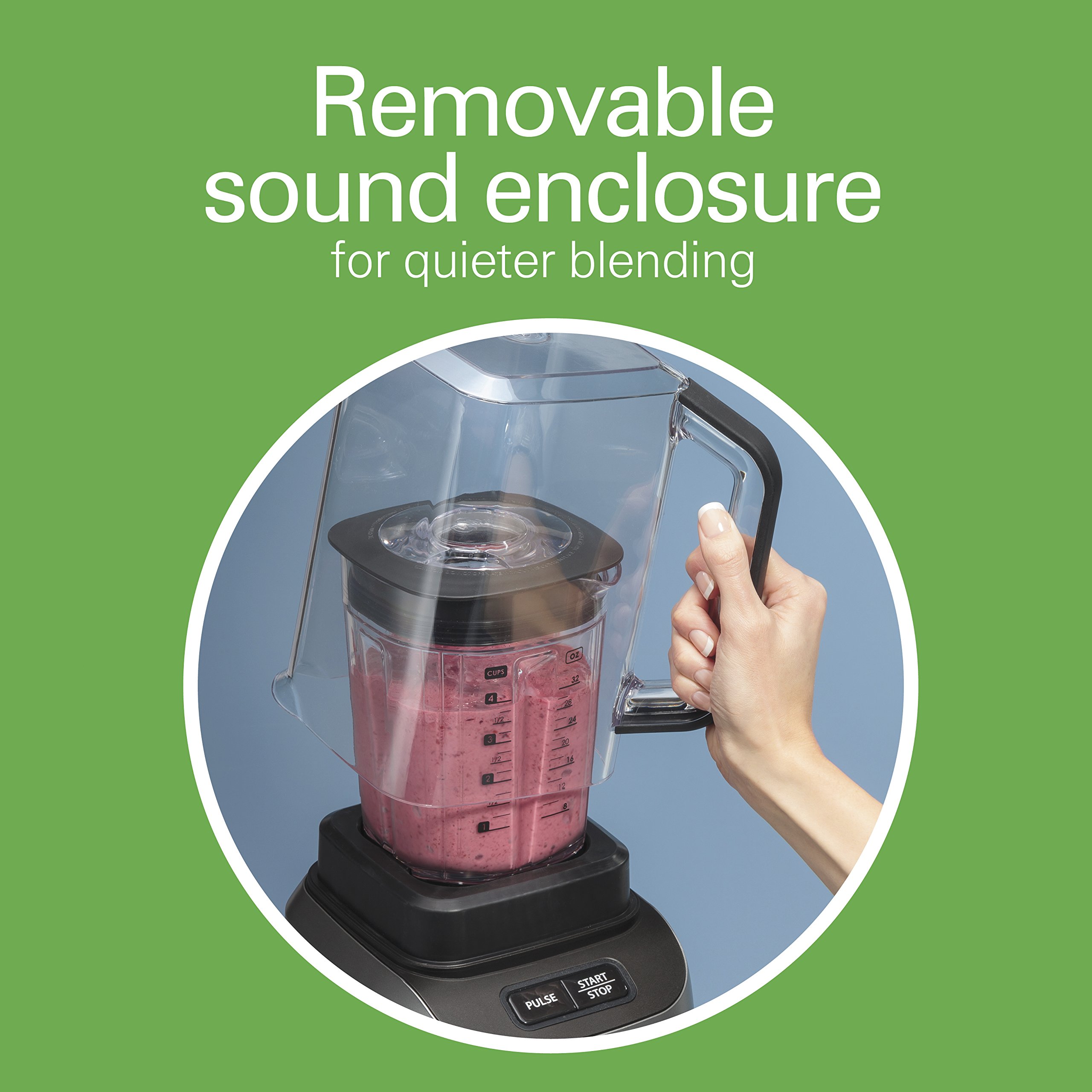 【Appliances】Quiet Shield Blender, Silver, 1500w