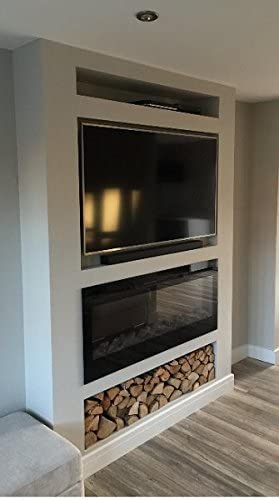 【Home Improvement】 NEW PREMIUM PRODUCT TruFlame 50inch Black Wall Mounted Electric Fire with 3 colour Flames and can be inserted (Pebbles, Logs and Crystals)
