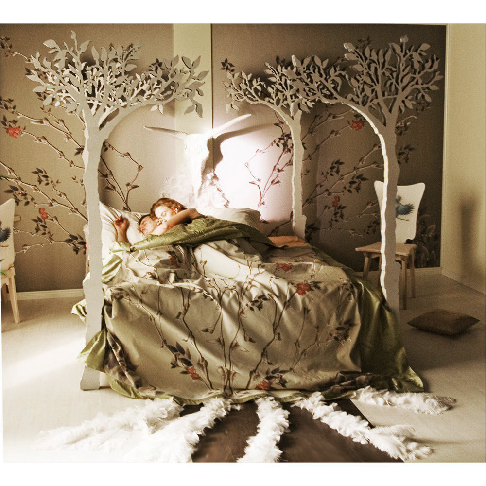 【Furniture】Under the apple tree canopy bed - modern romantic sleep therapy woodland fairy tale
