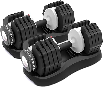 ATIVAFIT 20KG/25KG Adjustable Dumbbells with Anti-slip Handle 10 In 1 Quick Dial Adjustment Weights With Safety Locking Button Space Saving Strength Training for Full Body Home Gym Workout