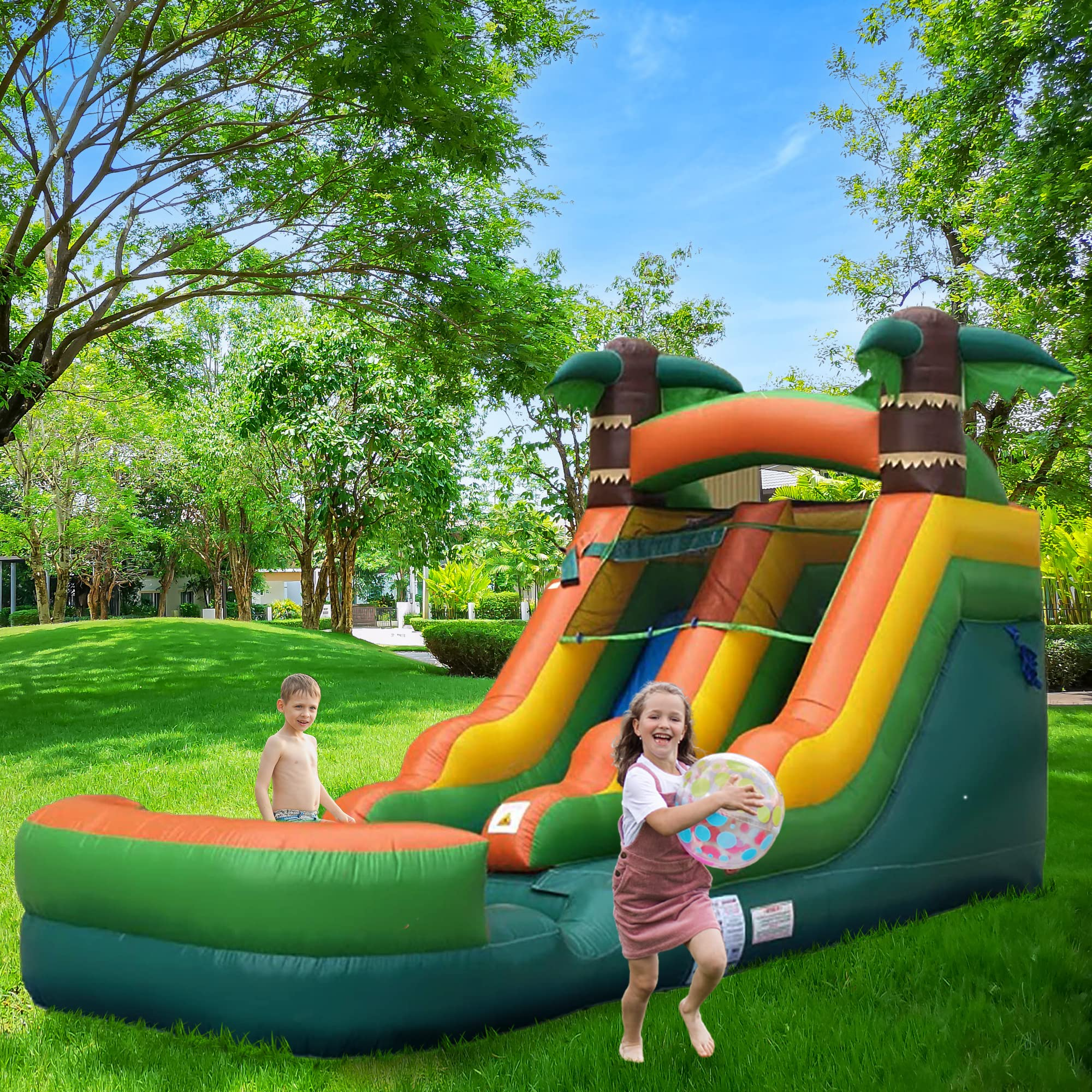 【Baby&Kids】Inflatable Water Slide for Kids - Residential Backyard Inflatable Slide for Summer Fun