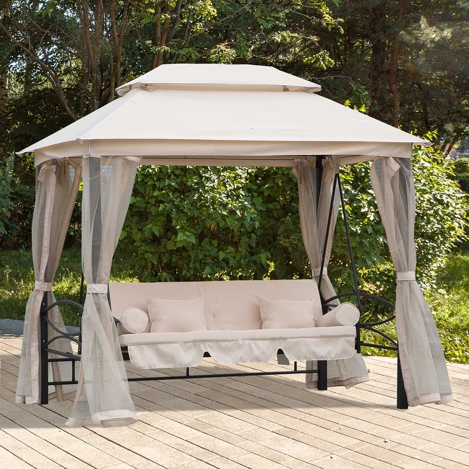 【Gazebo】【BS】Gazebo Sofa Bed Swing Set Outdoor Terrace + Cushions