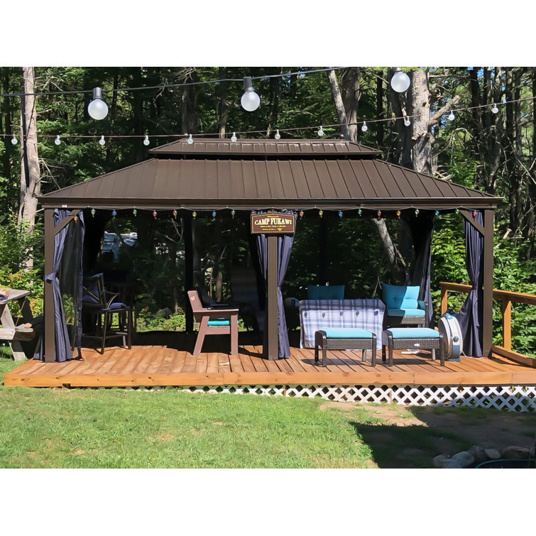 【Gazebo】Purple Leaf Aluminium Patio Gazebo with Curtain and Netting