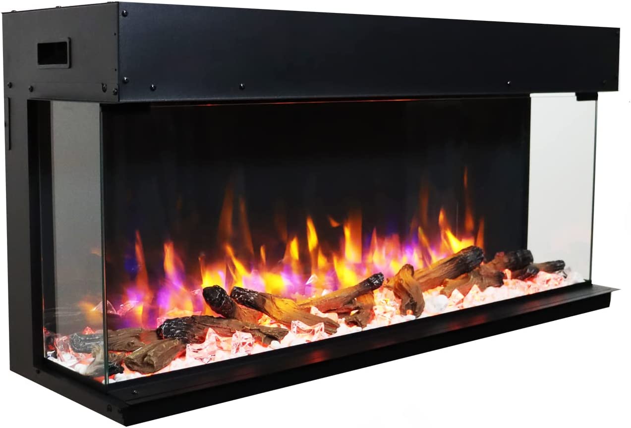 Endeavour Fires 40”/1030mm Rosedale 3D Media Wall Inset Electric Fireplace with Multi Flame Colours Log & Crystal Set, 7day Programmable Remote Control 1&2kW
