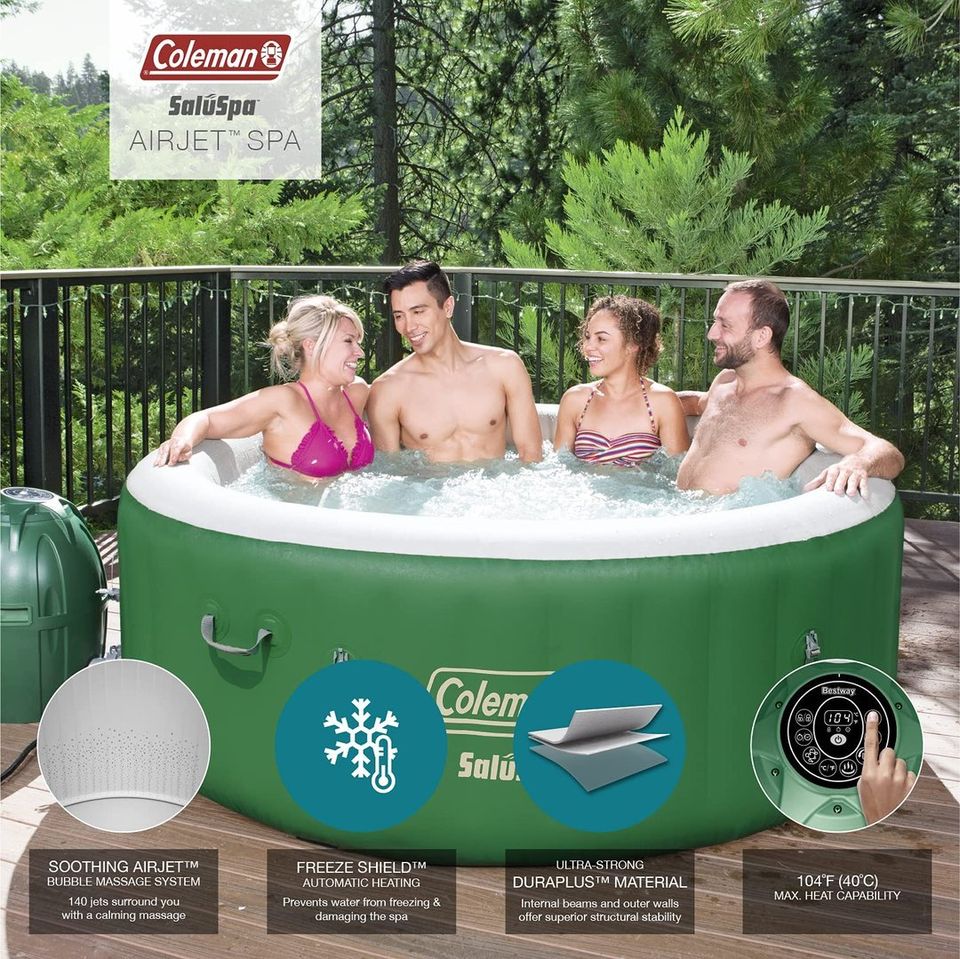 【Sports&Outdoors】【BS】Coleman SaluSpa Inflatable Hot Tub Portable Hot Tub W Heated Water System