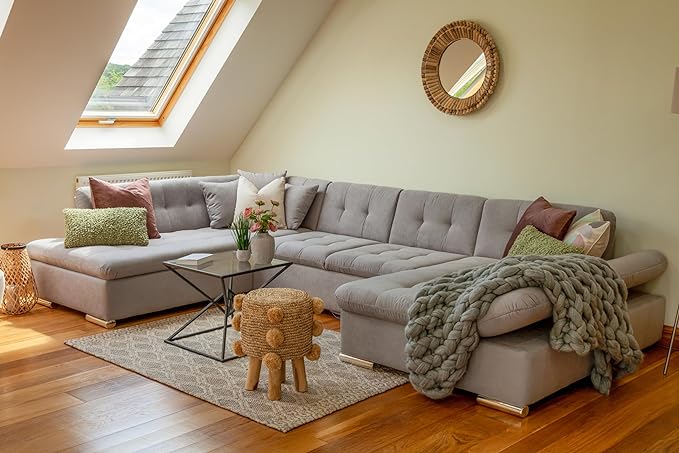 Honeypot Sofa Bed - Bergen Corner Sofabed with Storage - Fabric Pull Out Double Sofa Bed U Shaped Couch | Set Up Included | Made in EU | Built to Last (Left Hand Facing Corner)