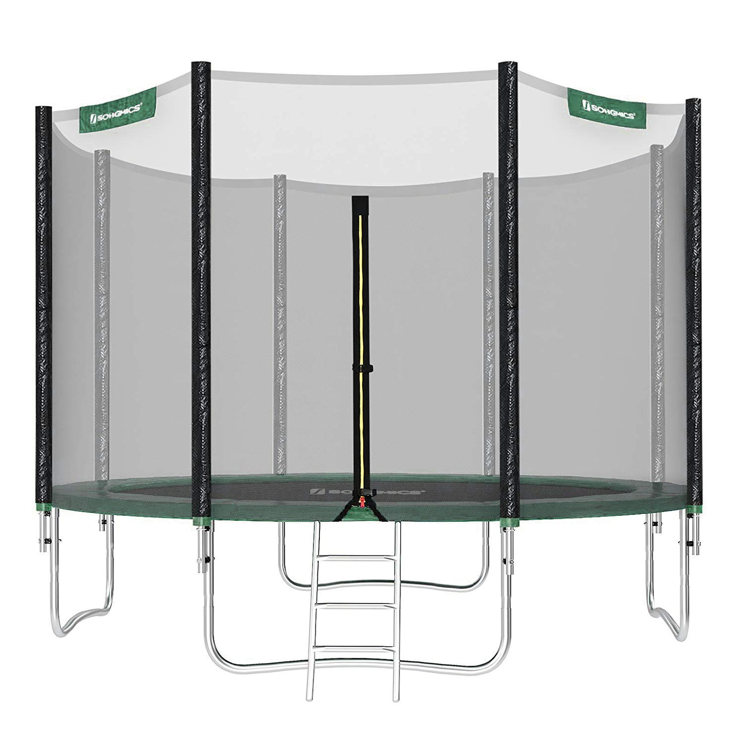 【Sports&Outdoors】Trampoline, 12 ft Round Trampoline for the Garden with Ladder, Safety Net Enclosure