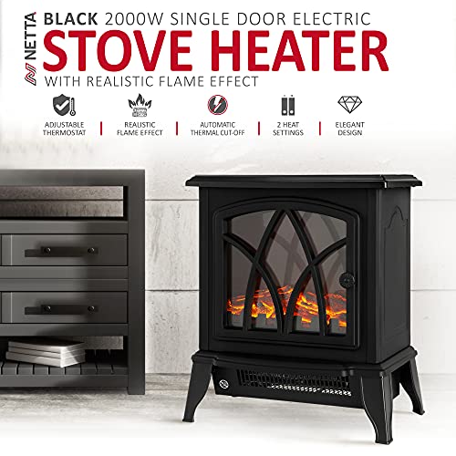 【Home Improvement】Electric Fireplace Stove Heater 2000W with Fire Flame Effect