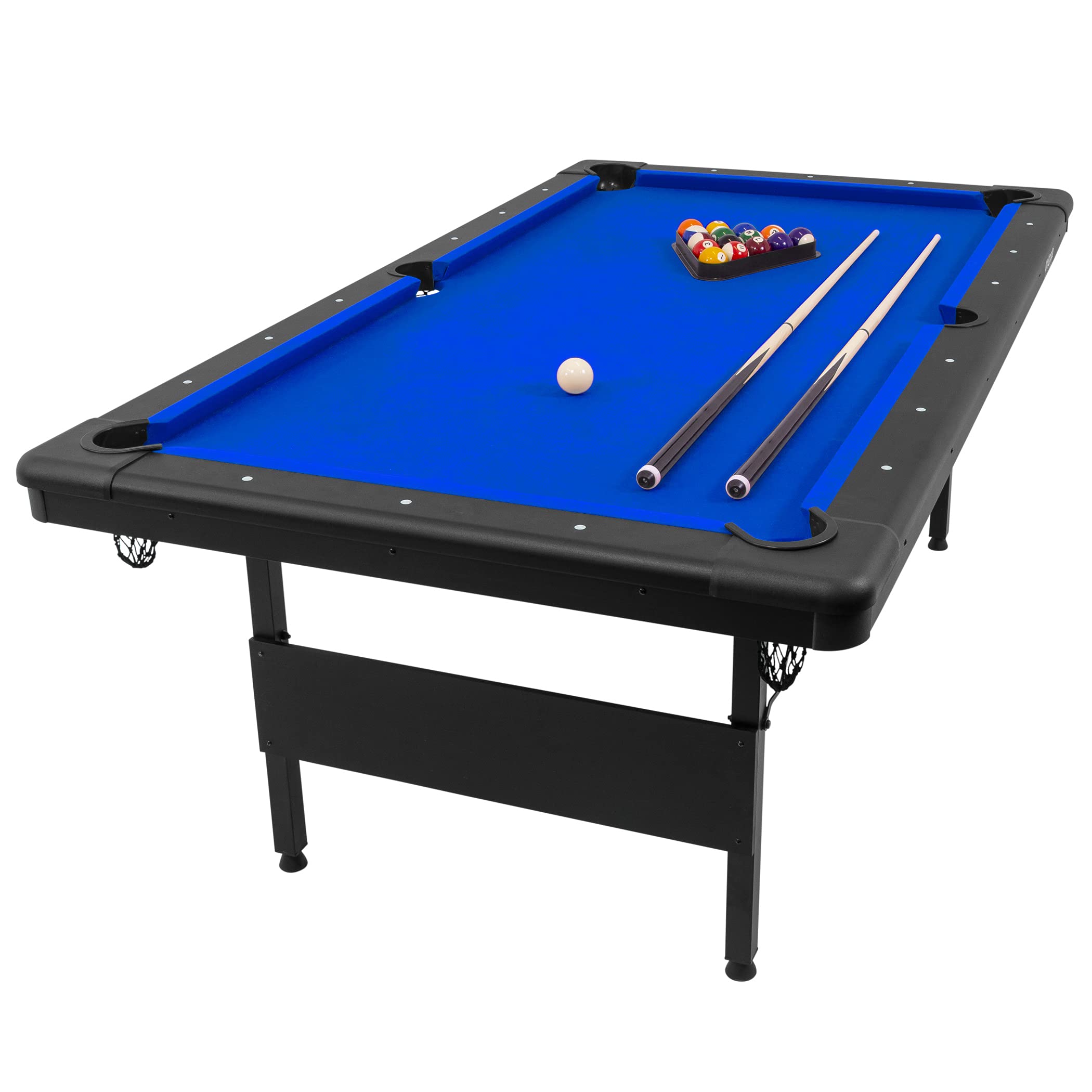 【Sports&Outdoors】Portable Pool Table - Includes Full Set of Balls, 2 Cue Sticks