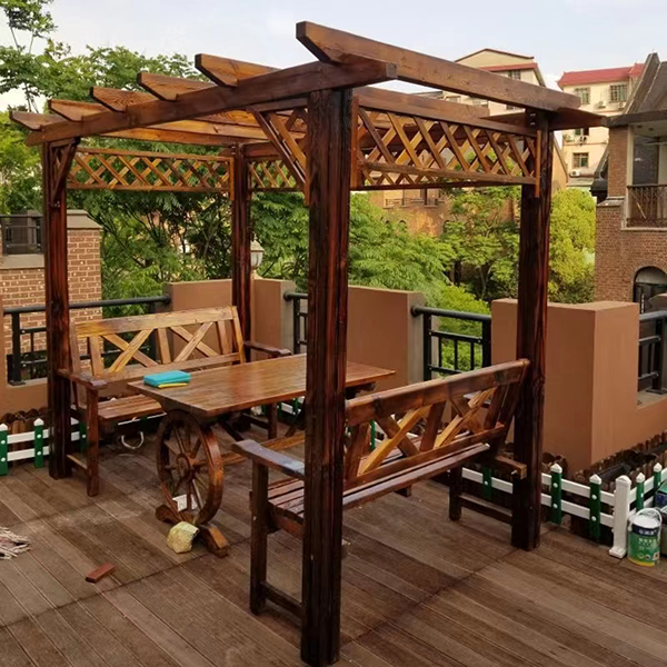 【Home&Garden】Outdoor courtyard log cabin pavilion