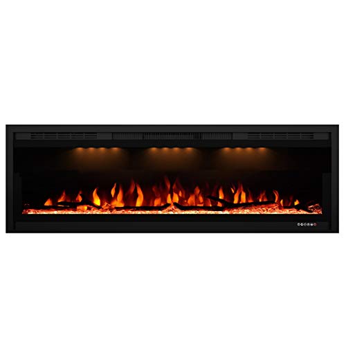 Valuxhome 50 Electric Fireplace, Foyer Electrique, Recessed and Wall Mounted Fireplaces