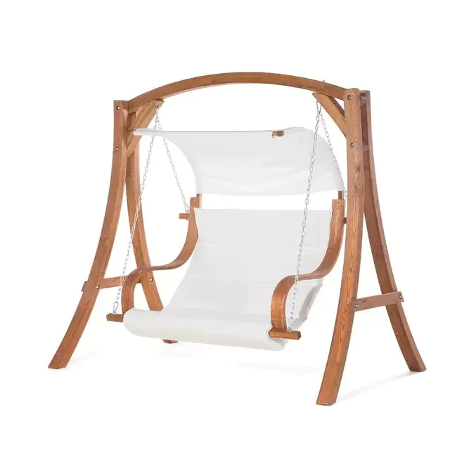 【Home&Garden】3 Person Solid Wood Porch Swing