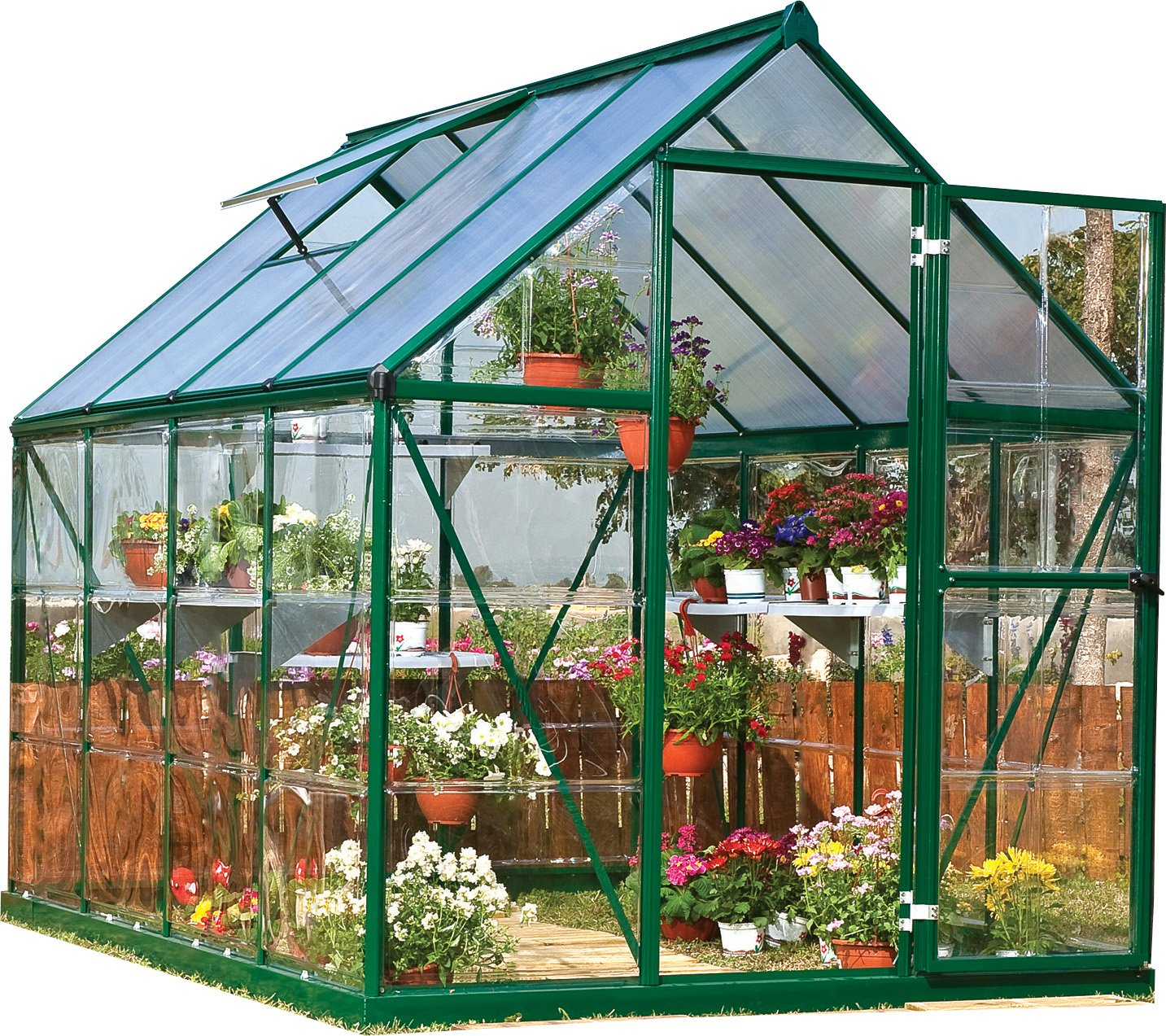 【Home&Garden】【BS】Canopia Hybrid 6' x 8' Greenhouse - Forest Green