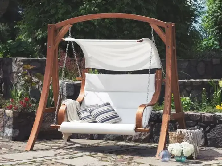 【Home&Garden】3 Person Solid Wood Porch Swing