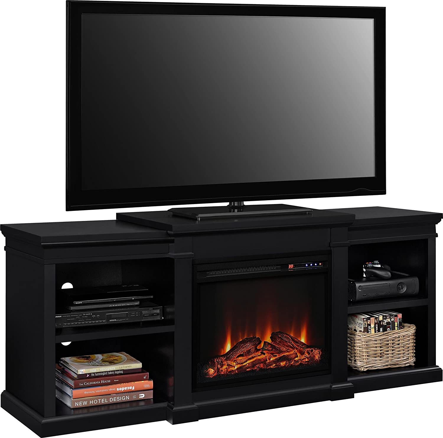 Ameriwood Home Manchester Electric Fireplace TV Stand for TVs up to 70