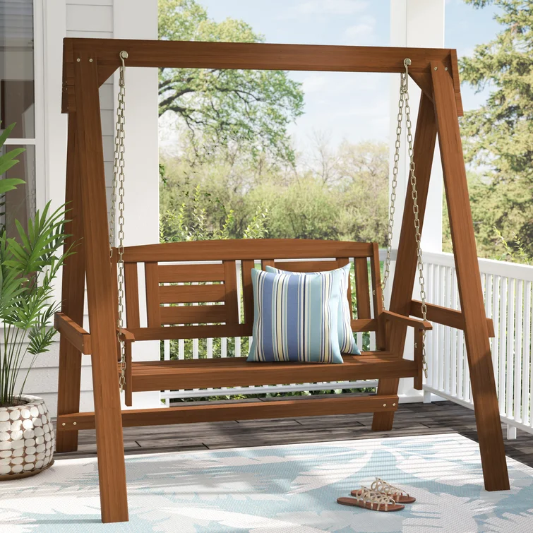 【Home&Garden】 2 Person Solid Wood Porch Swing