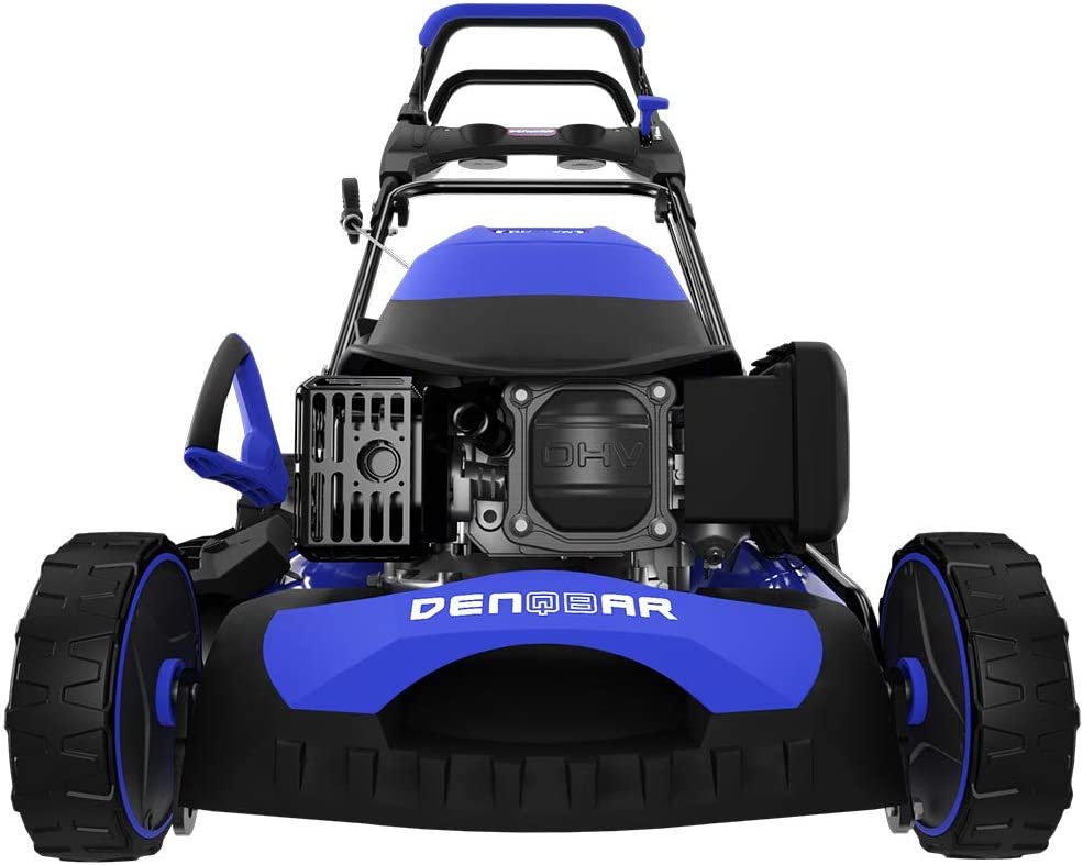 DENQBAR DQ-R46 Petrol Lawnmower (7-in-1, 46 cm Cutting Width, Mulcher, Mower, Wheel Drive with GT Gear