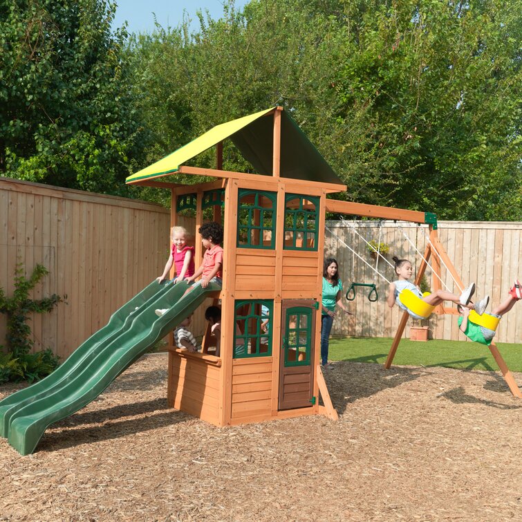 【Sports&Outdoors】Treasure Cove Wooden Swing Set