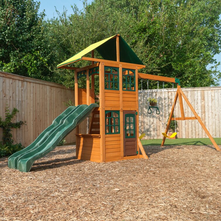 【Sports&Outdoors】Treasure Cove Wooden Swing Set