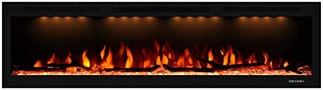Valuxhome 50 Electric Fireplace, Foyer Electrique, Recessed and Wall Mounted Fireplaces