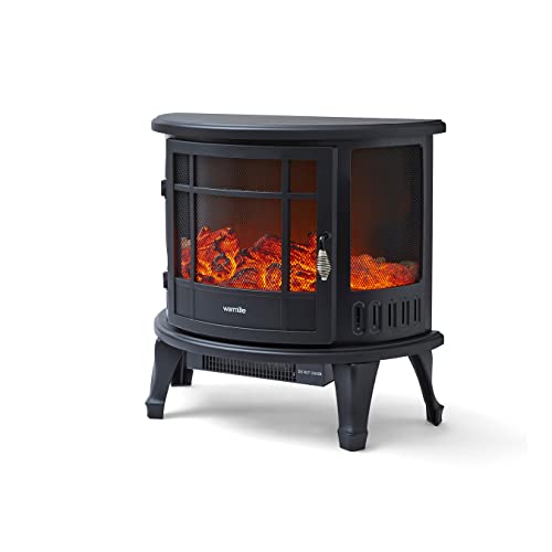 【Home Improvement】Warmlite WL46017 Bath Log Effect Fire with Adjustable Temperature and Flame Controls, 1800W, Black