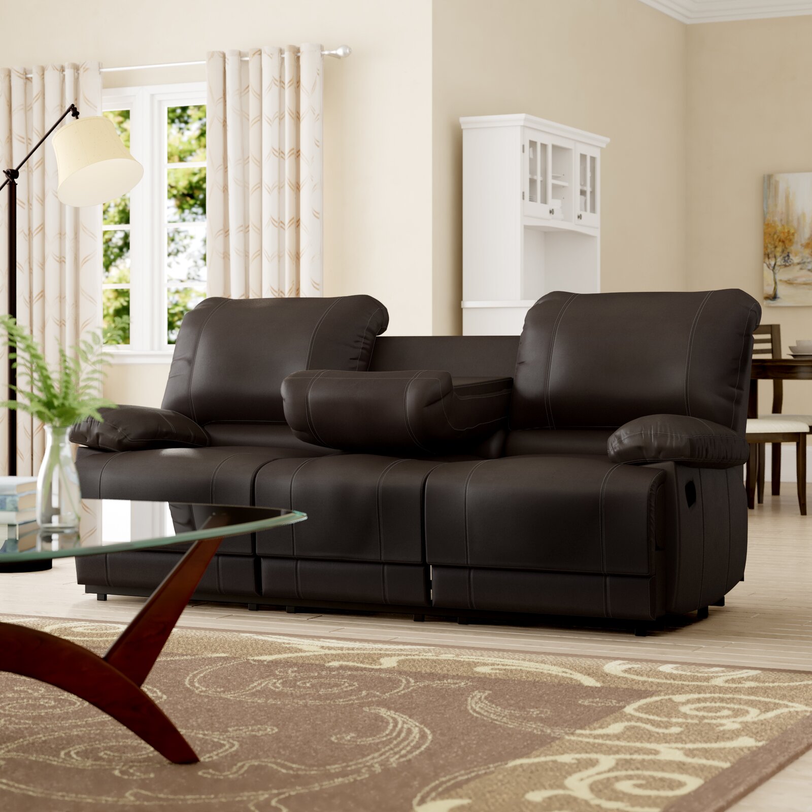 【Furniture】Edgar 81'' Vegan Leather Sofa
