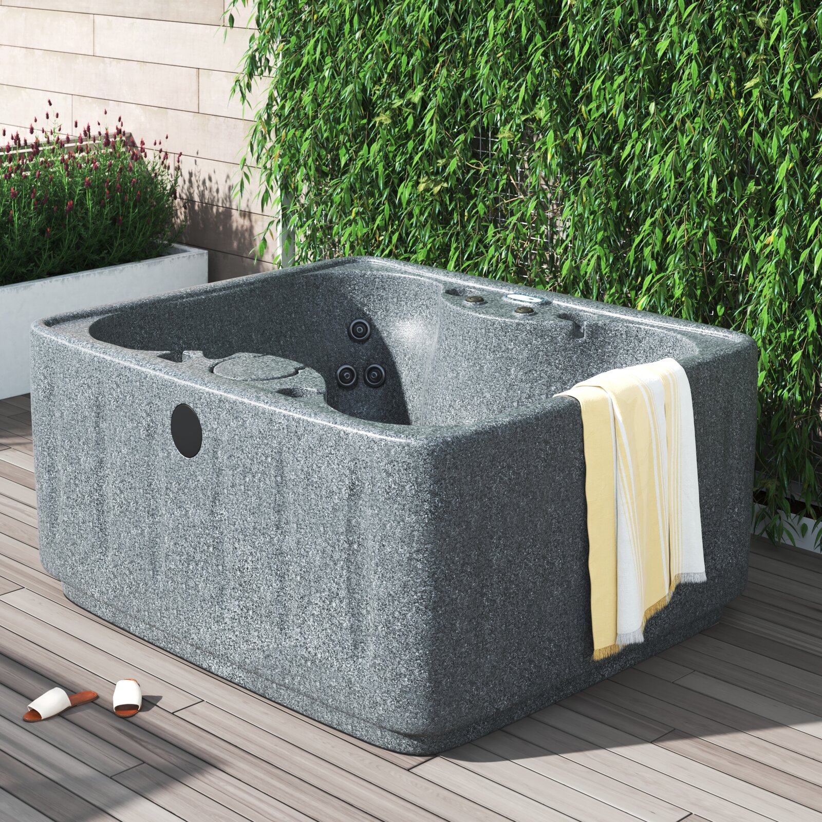 【Sports&Outdoors】Aquarest Spas, 4 - Person 12 - Jet Rectangular Plug And Play Hot Tub