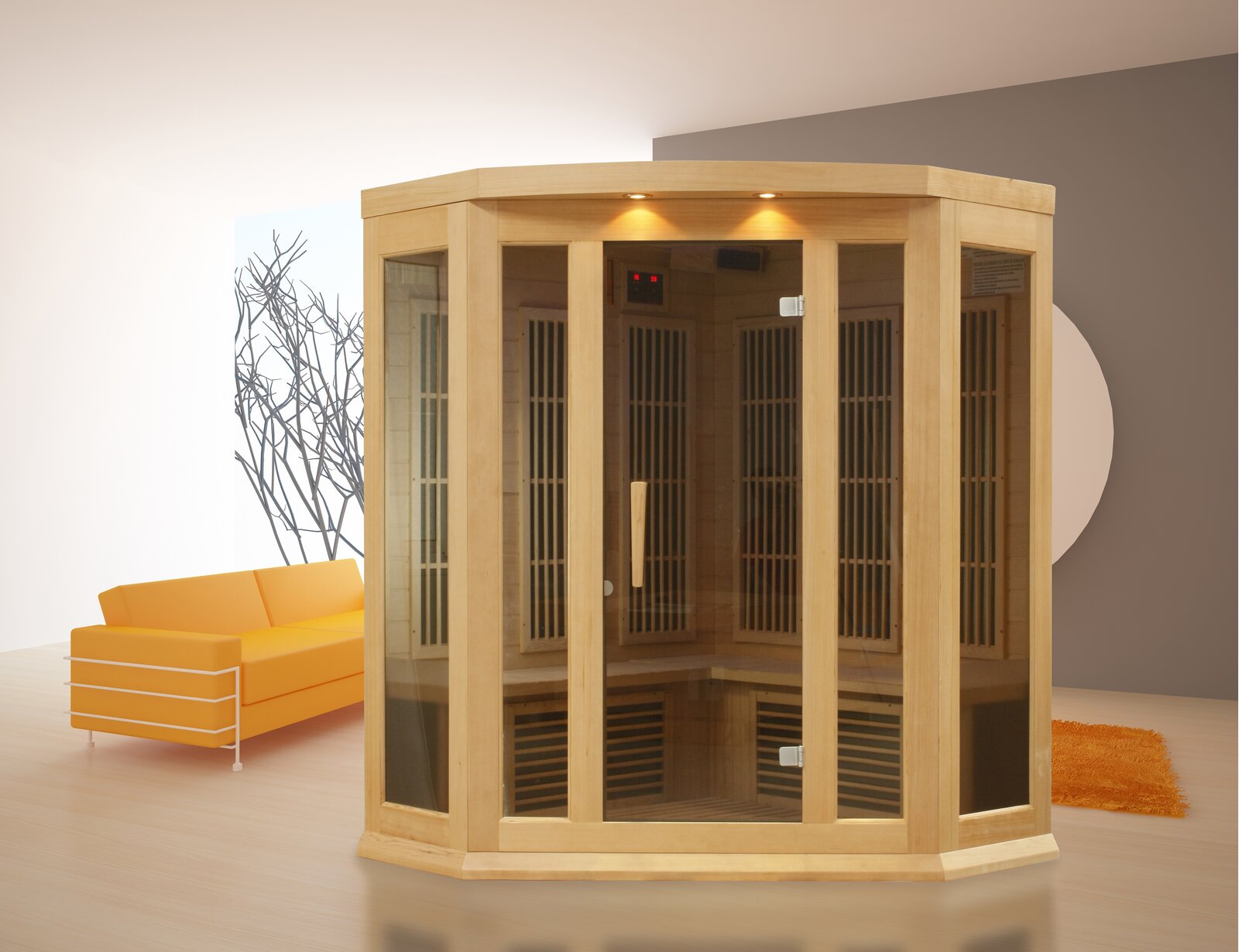 【Sports&Outdoors】Dynamic Infrared Maxxus 3 - Person Indoor FAR Infrared Sauna in Hemlock