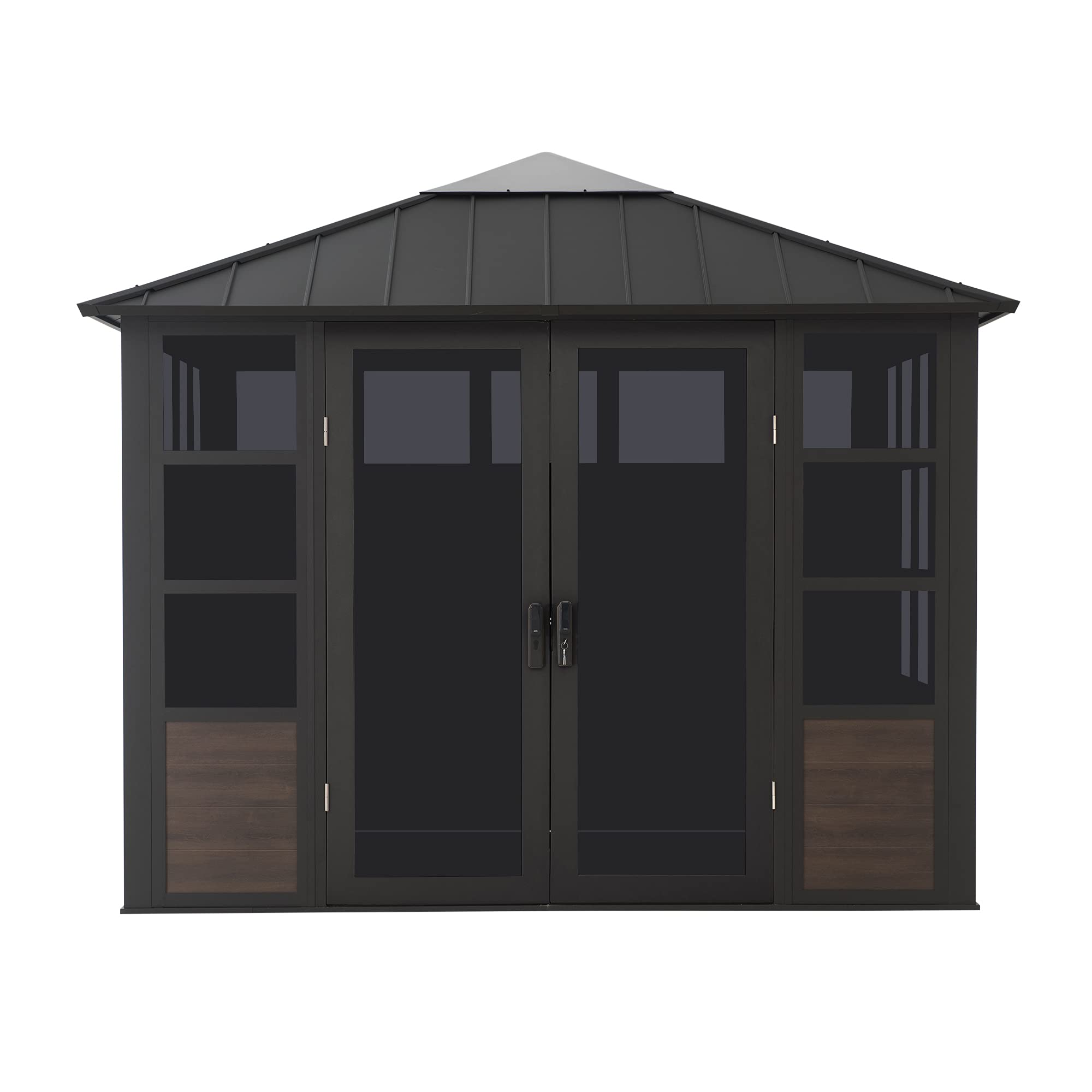 【Home&Garden】11x11 Multipurpose Studio/Hot Tub Shelter with Steel & Polycarbonate Hardtop & Mute Lock Doors