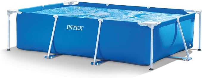Intex 28272 Metal Frame Rectangular Outdoor Swimming Pool & Intex 28604 530 GPH 220-240 V Cartridge Filter Pump & Intex Debris/Weather Cover for 3metre x 2metre Frame Pools