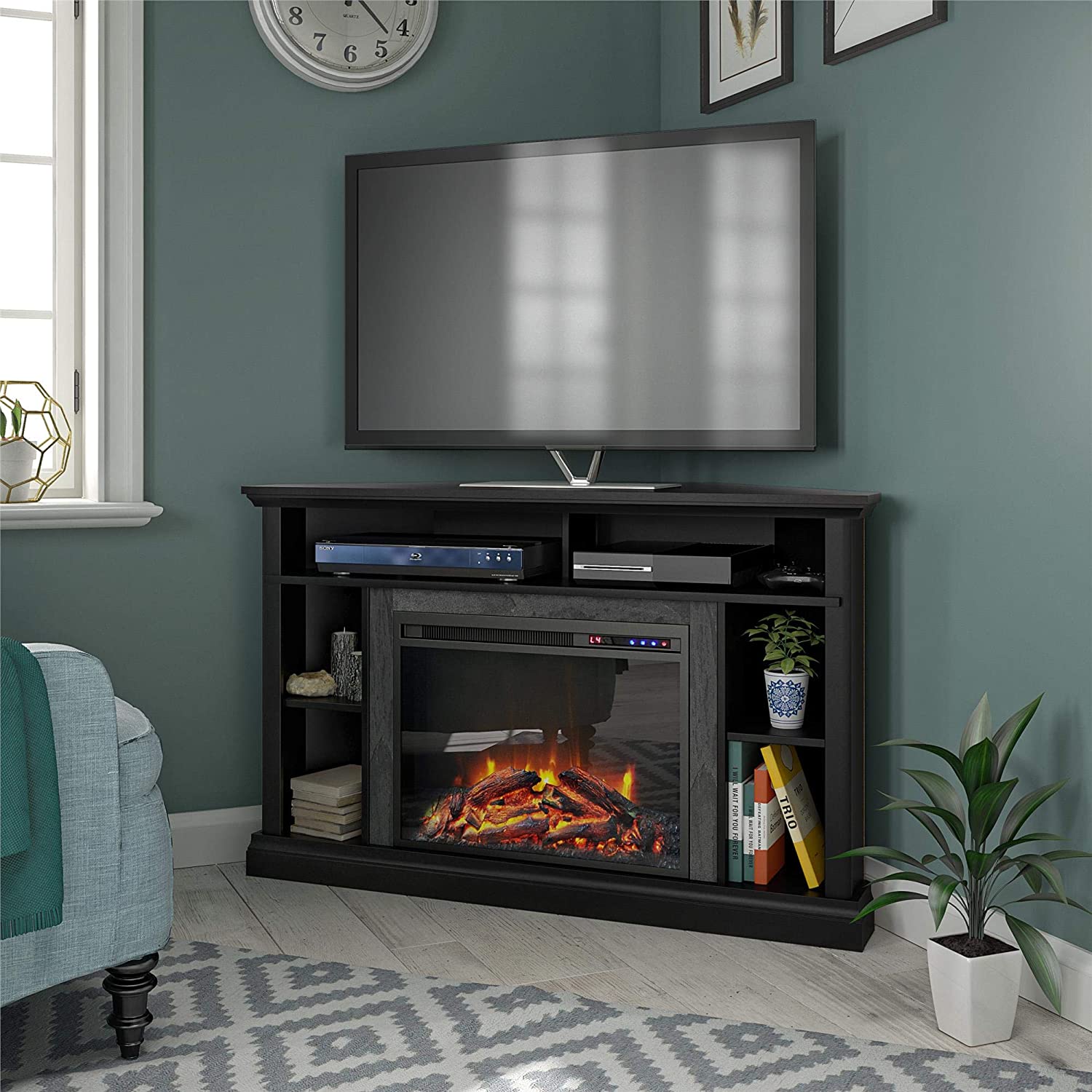 Ameriwood Home Overland Electric Corner Fireplace for TVs