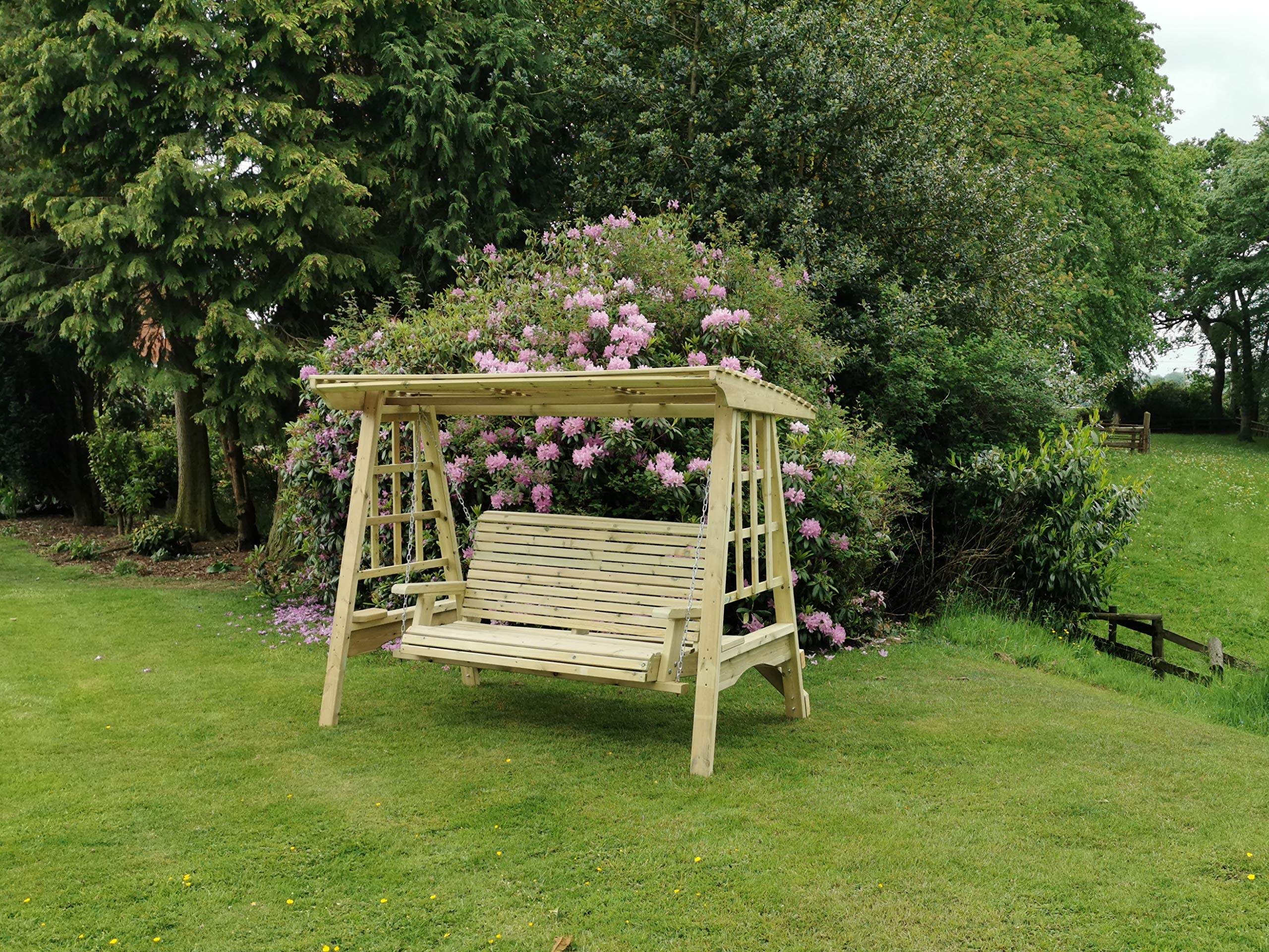 【Home&Garden】【BS】Antoinette Wooden Three Garden Swing - 2.3 m (7 ft 6 in)