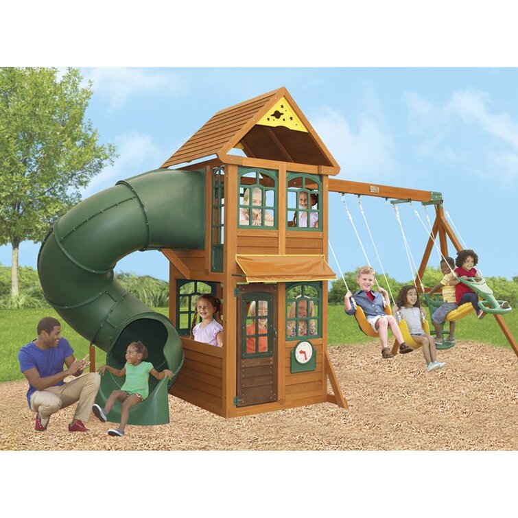 【Sports&Outdoors】Cloverdale Wooden Swing Set
