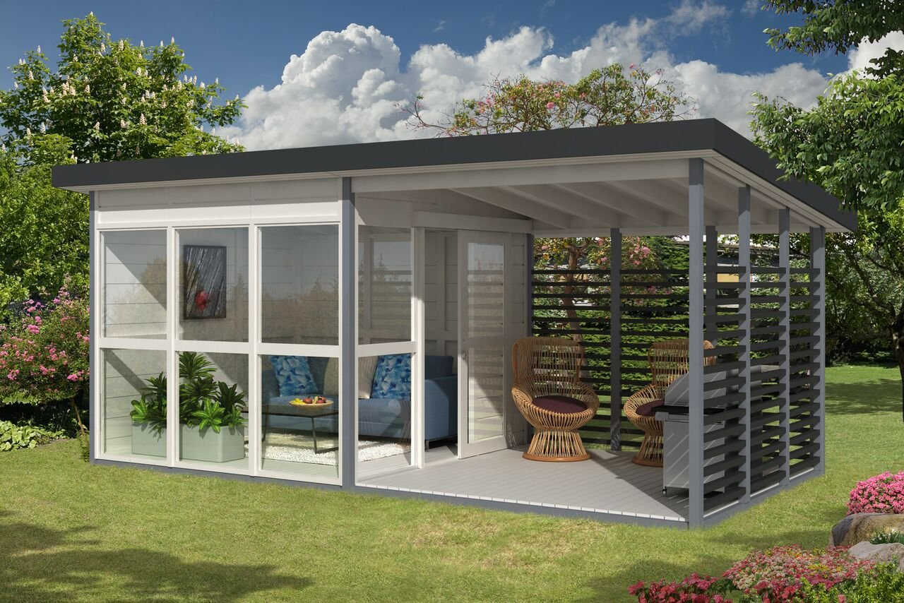 【Home&Garden】Solvalla | 172 SQF Studio Cabin Kit, Garden House
