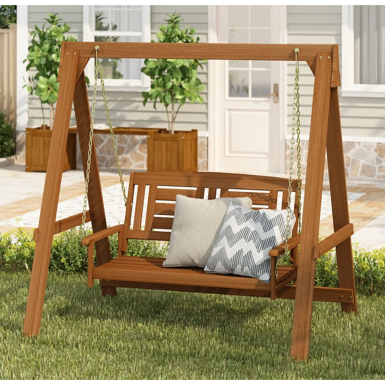 【Home&Garden】 2 Person Solid Wood Porch Swing