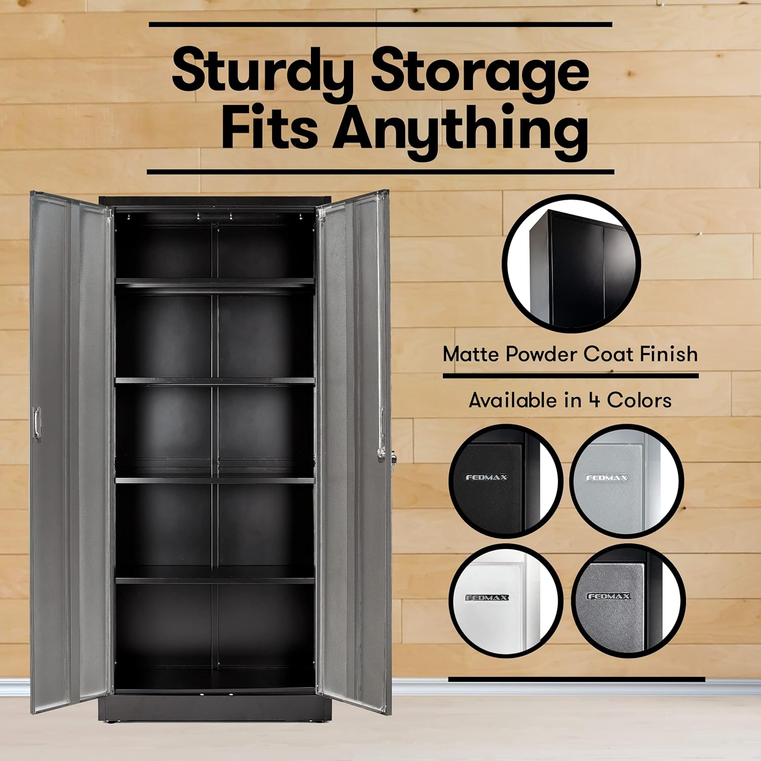Fedmax Storage Cabine 71 Inch, Steel Utility Cupboard with Locks & Adjustable Shelves for Garage, Office, Classroom and Kitchen - Gray《NO8》