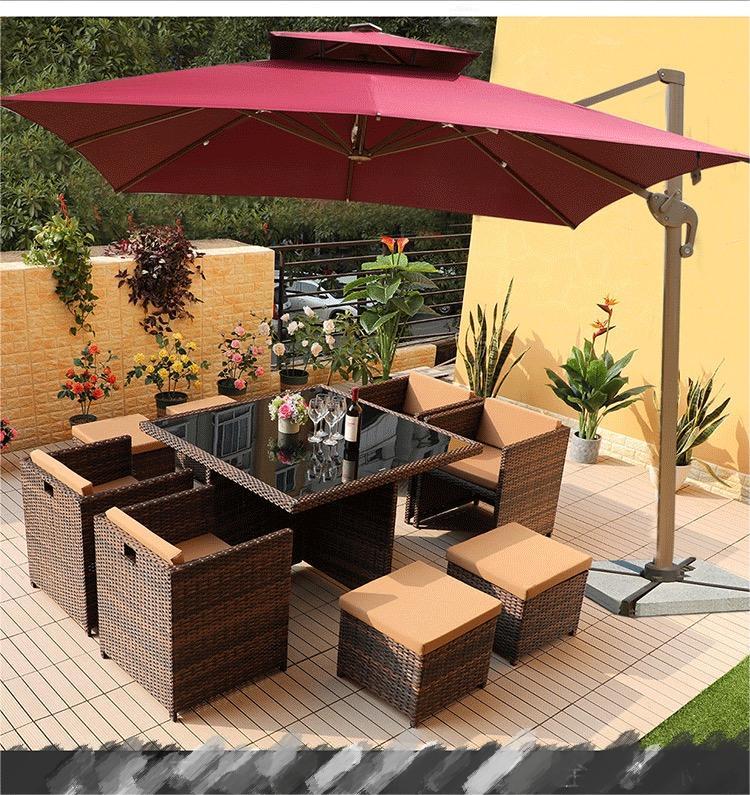 Outsunny Outdoor 11-teiliges Rattan Gartenmöbel Terrassentisch-Set genannt