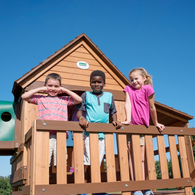 【Sports&Outdoors】Backyard Discovery Woodridge Elite All Cedar Wooden Swing Set