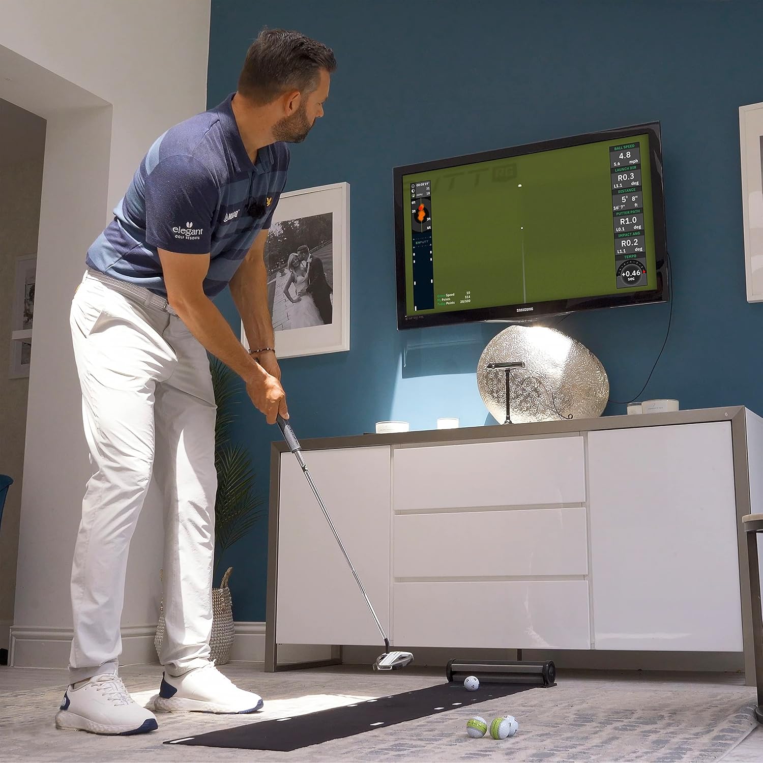 ExPutt EX500D Pro Golf Putting Simulator, Home Golf Simulator, Perfect Your Putting Swing Anytime, Anywhere. Black《NO8》
