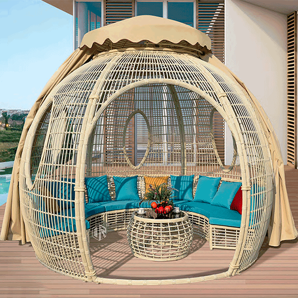 【Home&Garden】OUTDOOR TERRACE RATTAN AWNING TENT GAZEBO
