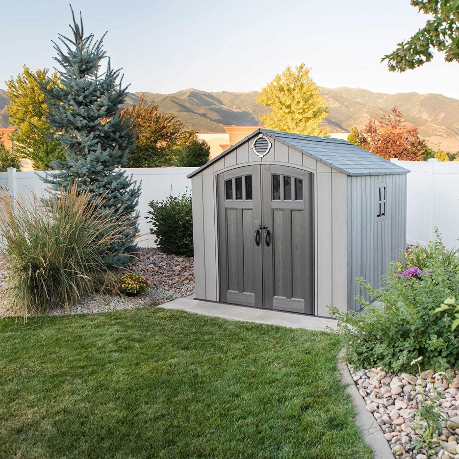 Lifetime 8 Ft. x 10 Ft. Outdoor Storage Shed Storm Dust