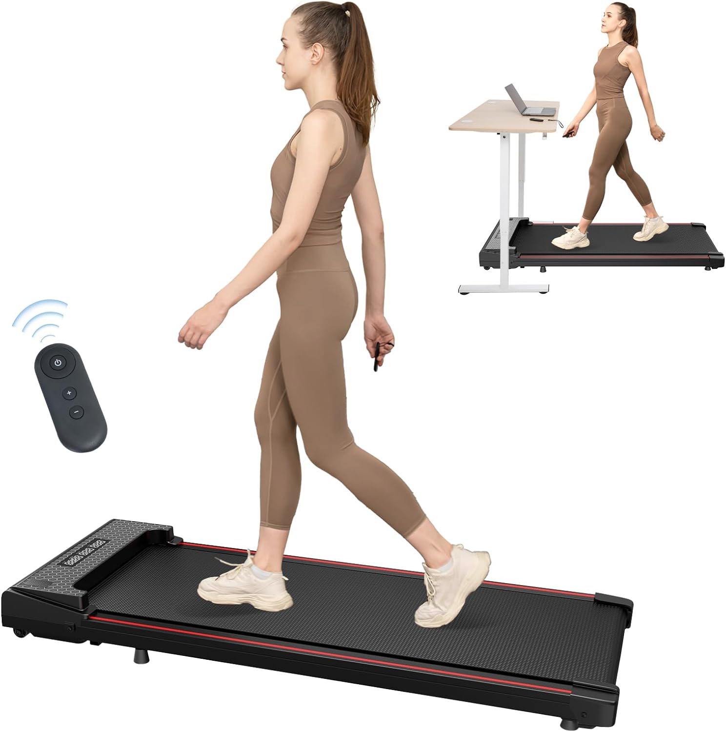 CITYSPORTS Treadmills,Walking Pad with Remote Control,Under Desk Treadmill for Home/Office Fitness Exercise,Portable Treadmill 1-6KM/H,LCD Display,No Assembly