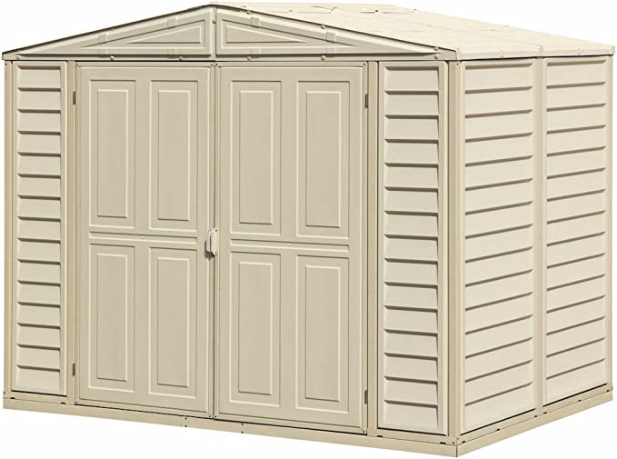 【Storage Shed】【BS】 8' x 6' Plastic Garden Shed with Foundation Kit - Ivory - 15 Years Warranty