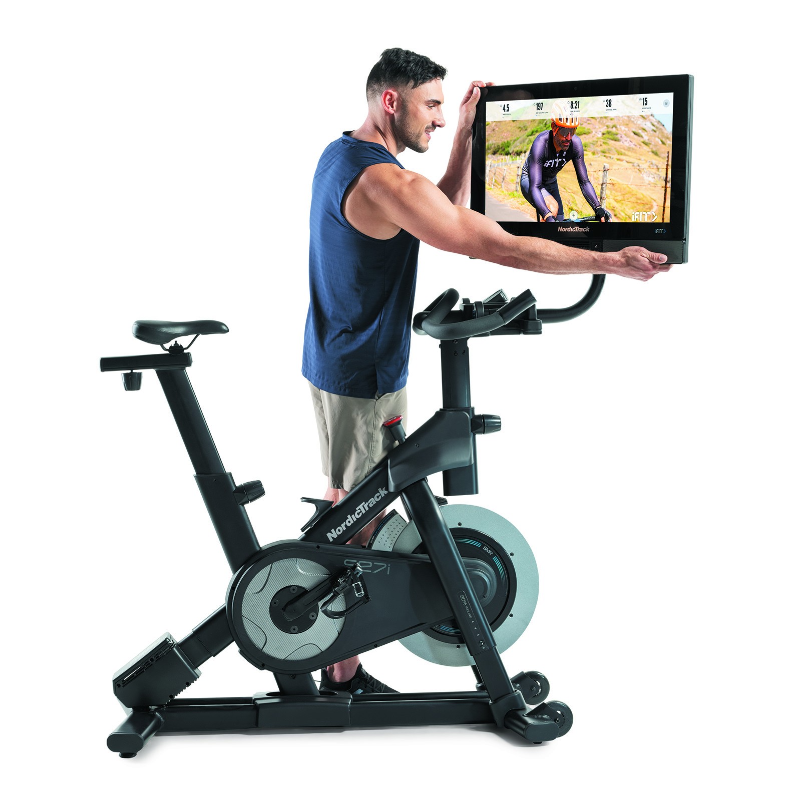Newest Fitness Bike Spinning Bike 27 Inch HD Touch Screen Bluetooth Function《NO8》