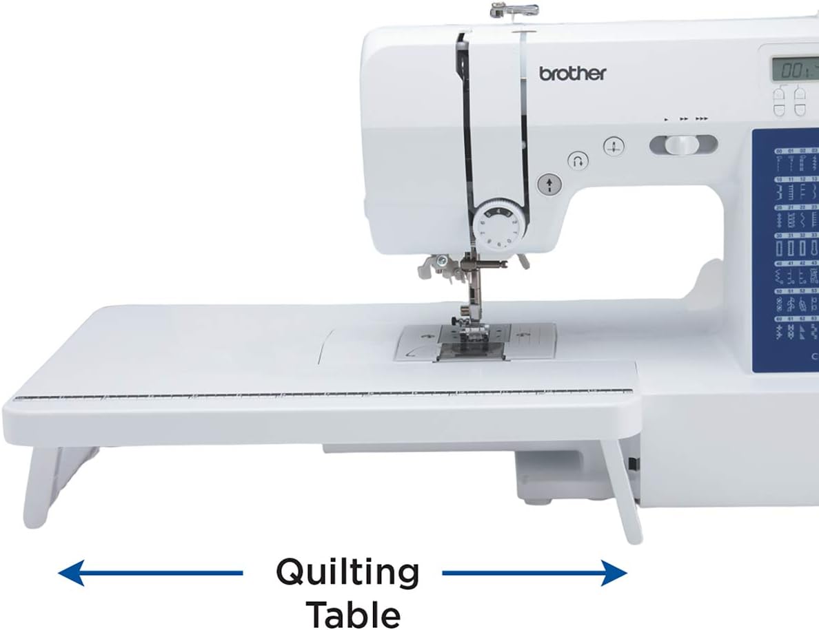 Brother CS7000X Computerized Sewing and Quilting Machine, 70 Built-in Stitches, LCD Display, Wide Table, 10 Included Feet, Metal, White