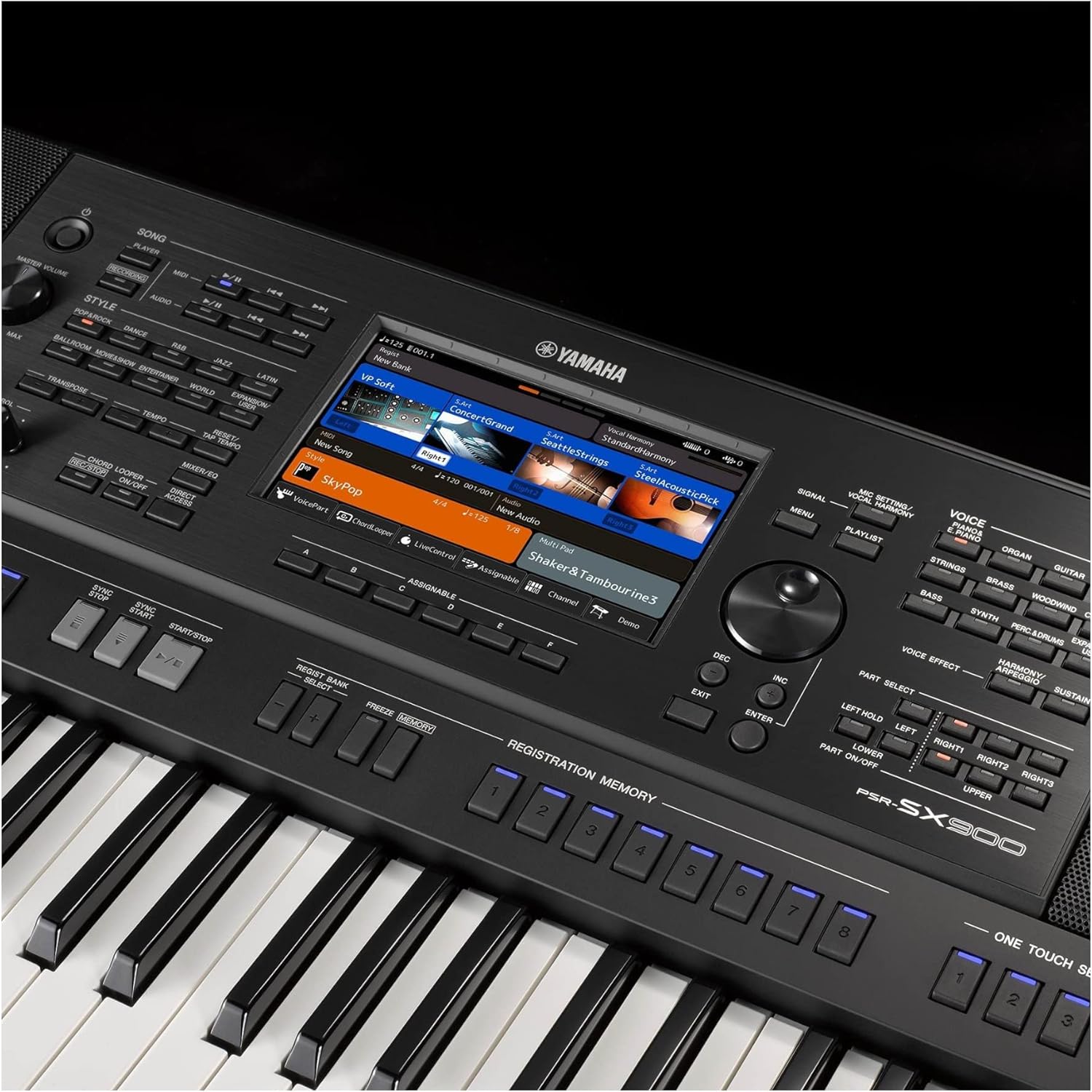 Yamaha PSR-SX900 Digital Keyboard - a Powerful Digital Workstation Keyboard with 61 Touch-Sensitive Keys, 850 Authentic Instrument Voices and DJ Styles, in a Black Finish