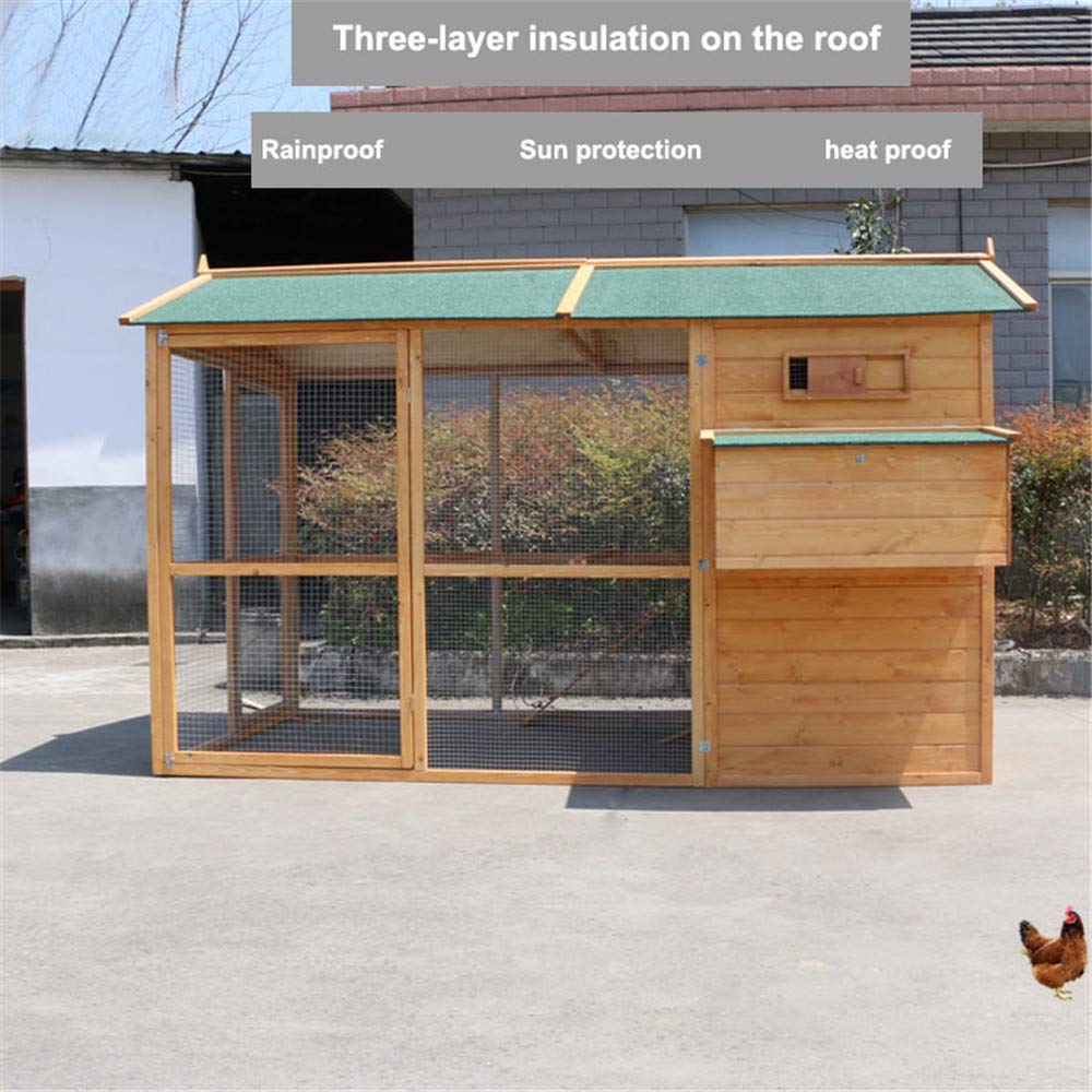 【Home&Garden】【BS】Large Size Fir Wooden Waterproof Roof Green Chicken Coops