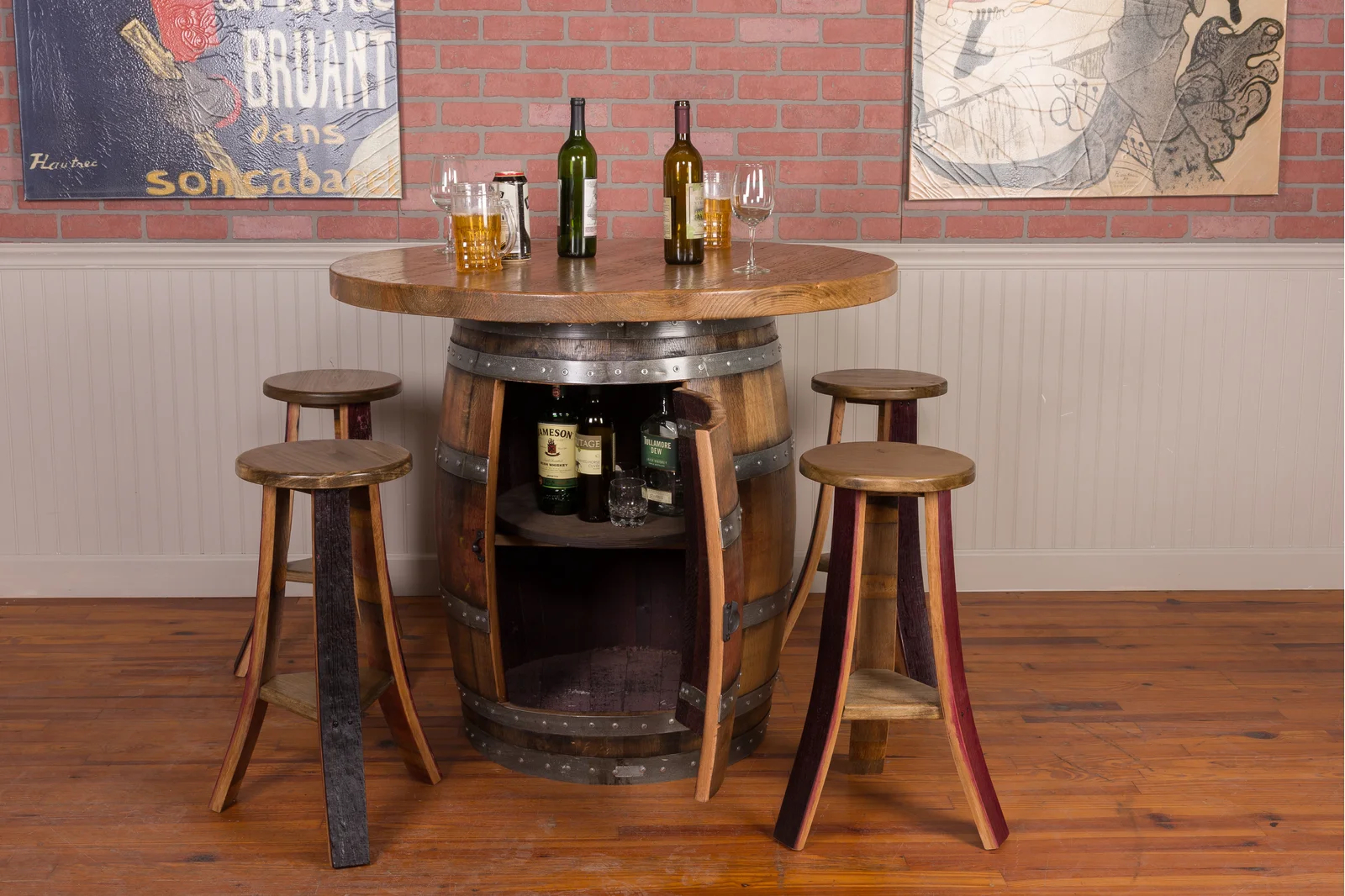 【Furniture】Uniontown 4 - Person Counter Height Solid Oak Dining Set