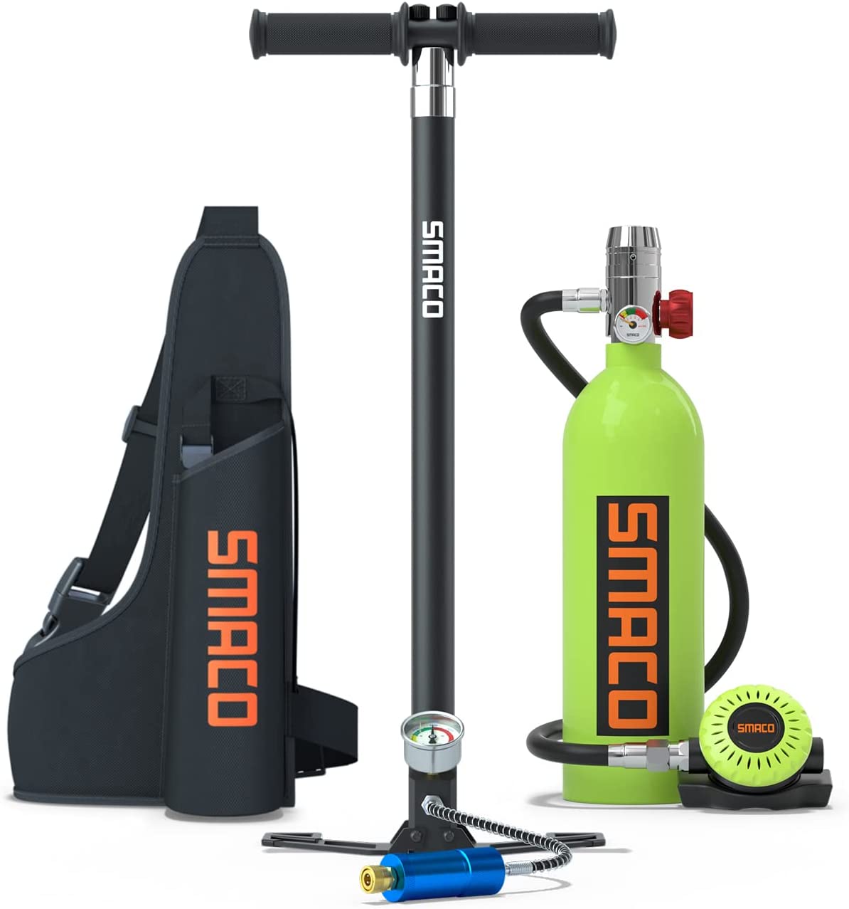 【Sports&Outdoors】Scuba Tank Diving Gear for Diver 1L Mini Scuba Tank Oxygen Cylinder with 15-20 Minutes Underwater Breathing Portable Diving