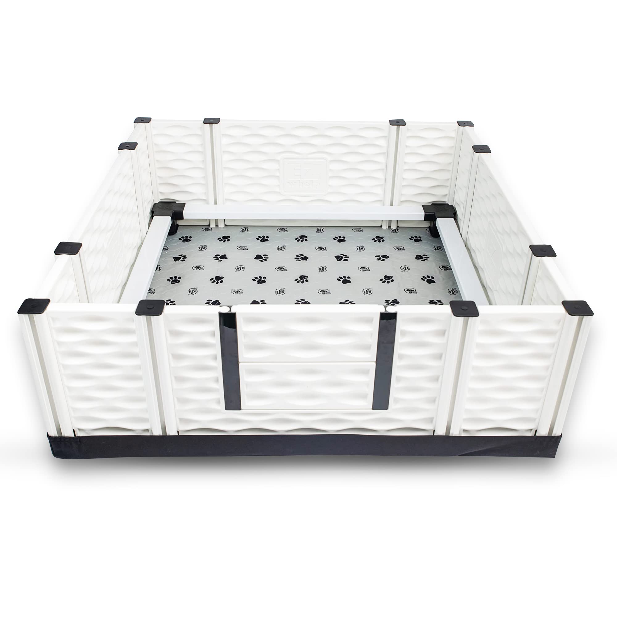 【Home&Garden】Whelping Box for Dogs & Puppies - Indoor Dog Whelping Pen with Rails - Puppy Playpen 48